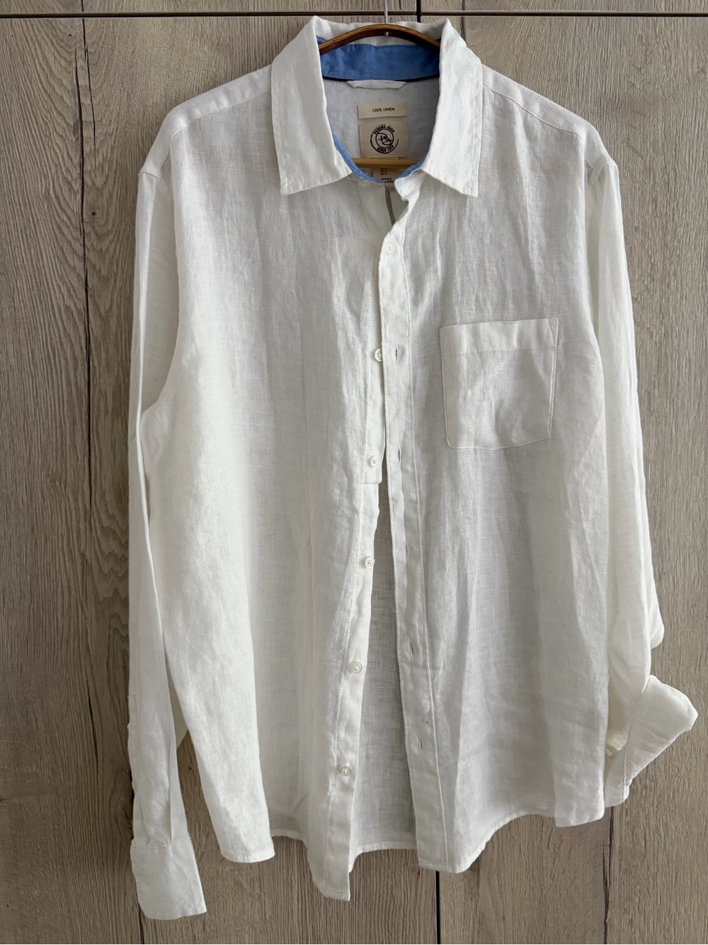 New!  White 100% linen relaxed shirt
